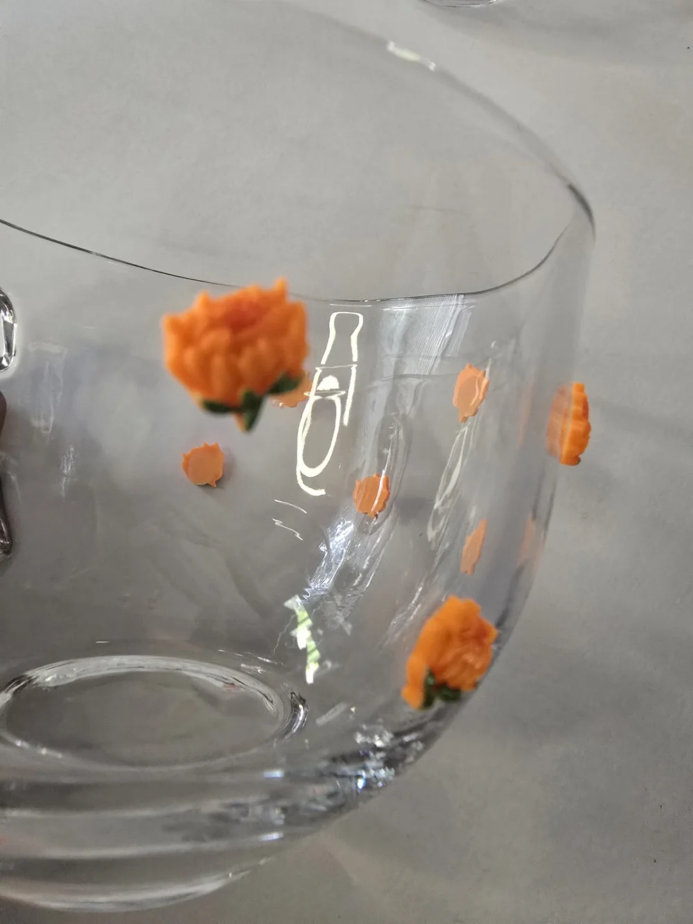 Medici Glass Mums Icon Mug Set - Orange Floral Dots
